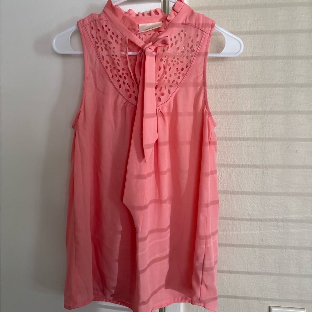 Maeve Coral Sleeveless Blouse